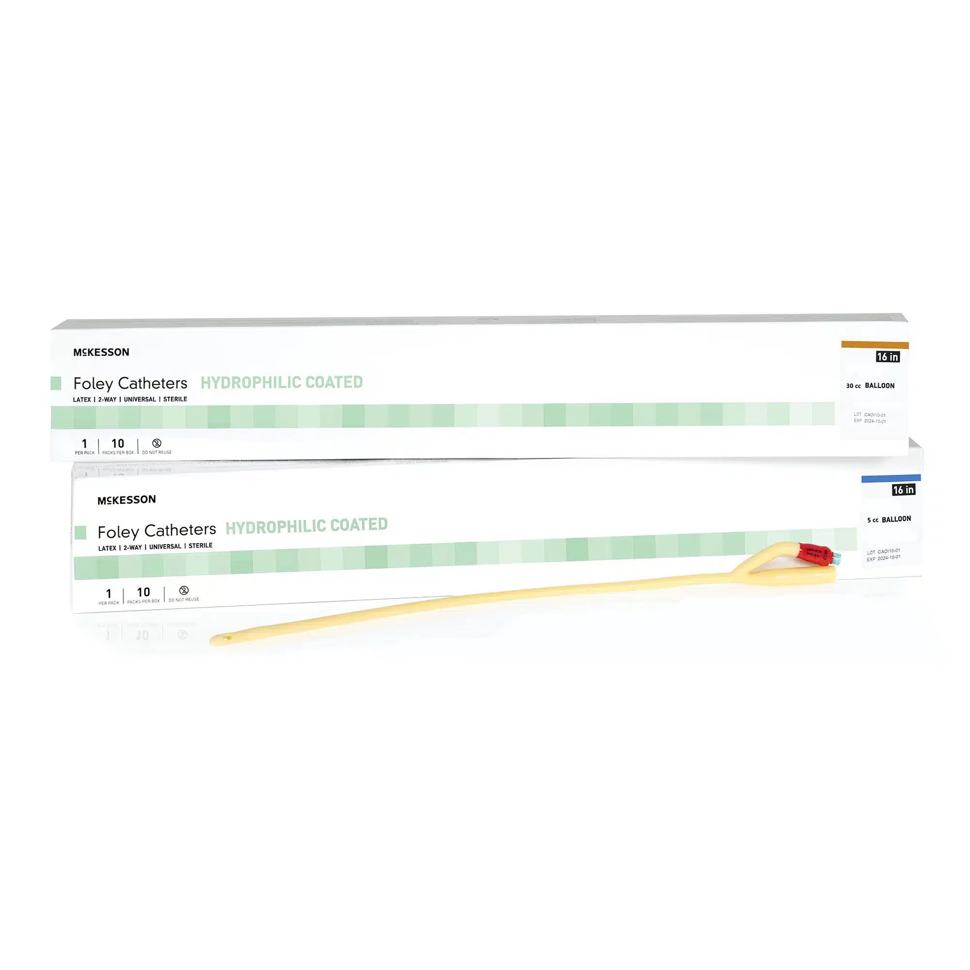 Foley Catheter McKesson 2-Way Standard Tip 24Fr 5cc Balloon Silicone