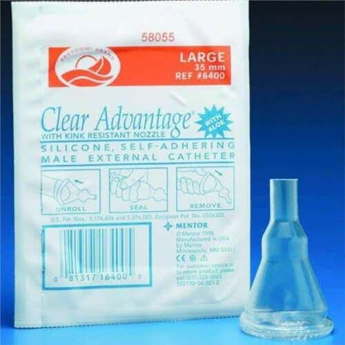 Male External Catheter Clear Advantage Self-Adhesive Strip Silicone X-Large – Secure, comfortable urinary management