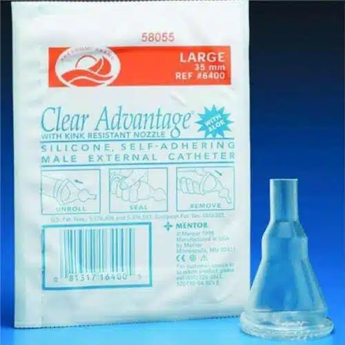 Male External Catheter Clear Advantage Self-Adhesive Strip Silicone X-Large – Secure, comfortable urinary management