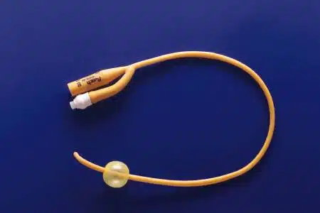 Foley Catheter Rusch PureGold 2-Way Coude Tip 22Fr 5cc Balloon PTFE Teflon Coated Latex