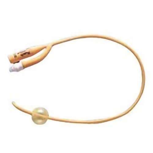 Foley Catheter Rusch PureGold 2-Way Coude Tip 24Fr 5cc Balloon PTFE Teflon Coated Latex