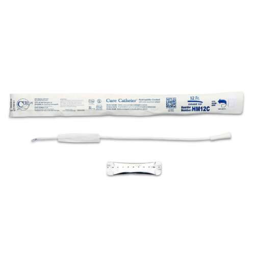Urethral Catheter Hydrophilic Cure Catheter® Coude Tip Hydrophilic Coated Plastic 12 Fr. 16 Inch