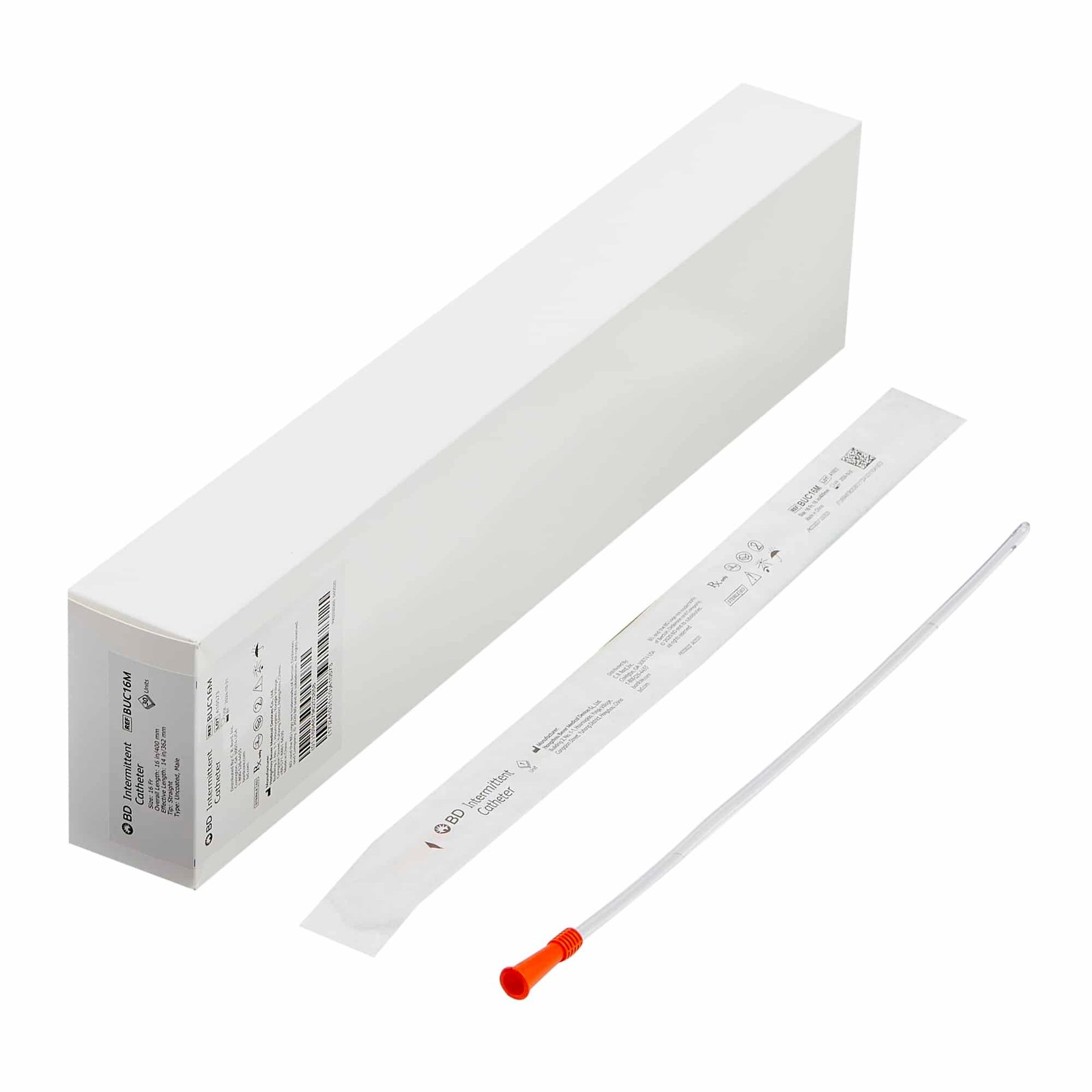 Urethral Catheter Bard® Straight Tip Uncoated 16 Fr, 16 Inch – sterile, medical-grade catheter designed for smooth insertion and effective urinary drainage.