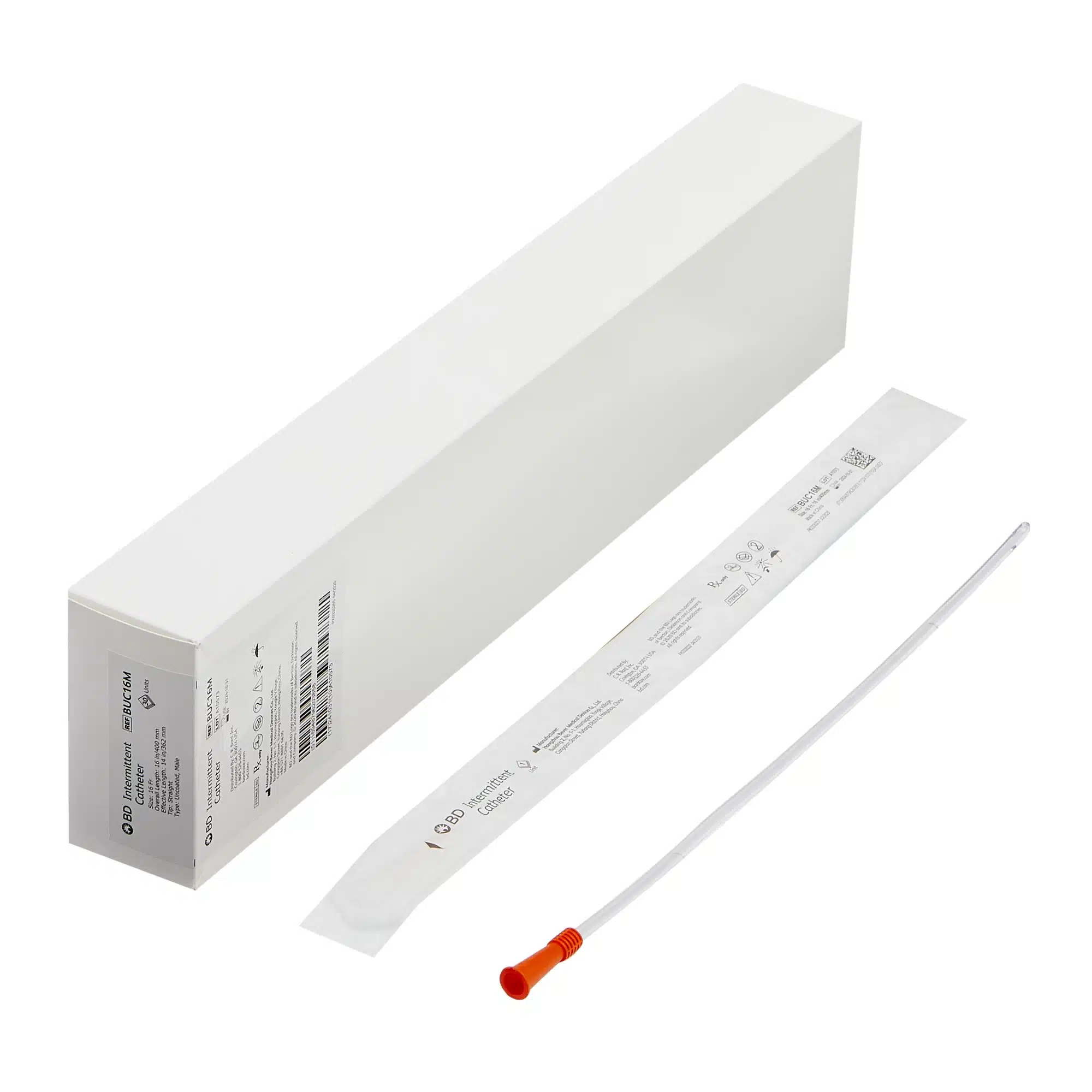 Urethral Catheter Bard® Straight Tip Uncoated 16 Fr, 16 Inch – sterile, medical-grade catheter designed for smooth insertion and effective urinary drainage.